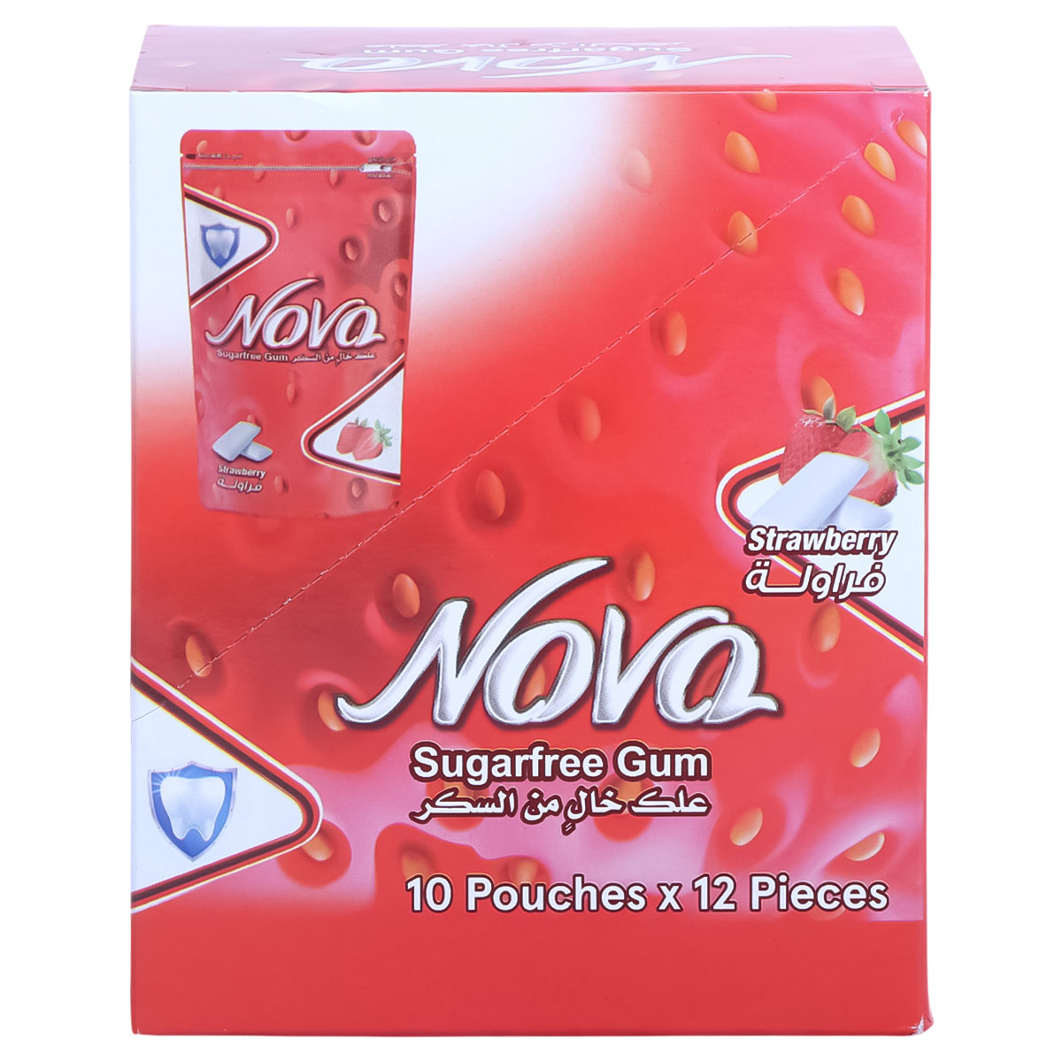 Nova Sugarfree Strawberry Chewing Gum 10x12 Pieces