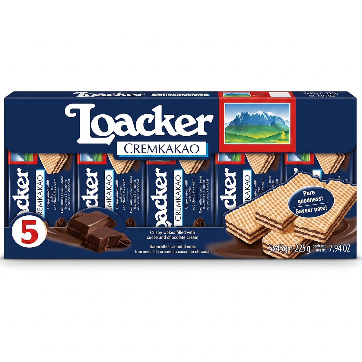 Loacker Cremkakao Wafers 5x45g