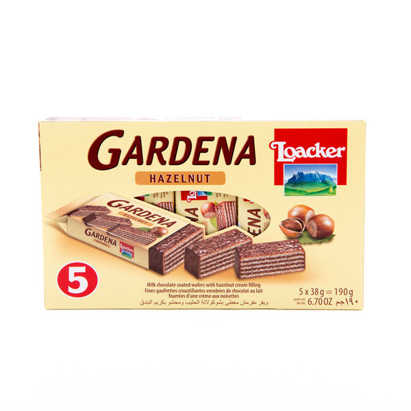 Loacker Gardena Hazelnut Milk Chocolate Coated Wafers 5x38g