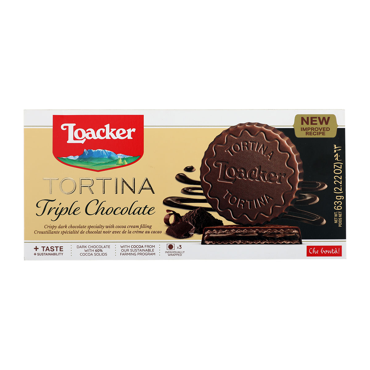 Loacker Tortina Triple Chocolate 63g