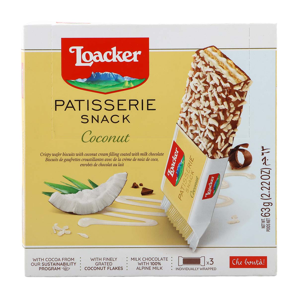 Loacker-Pat-Snak63G-Cocount | Snacks & Candy | Biscuits | Plain Biscuits