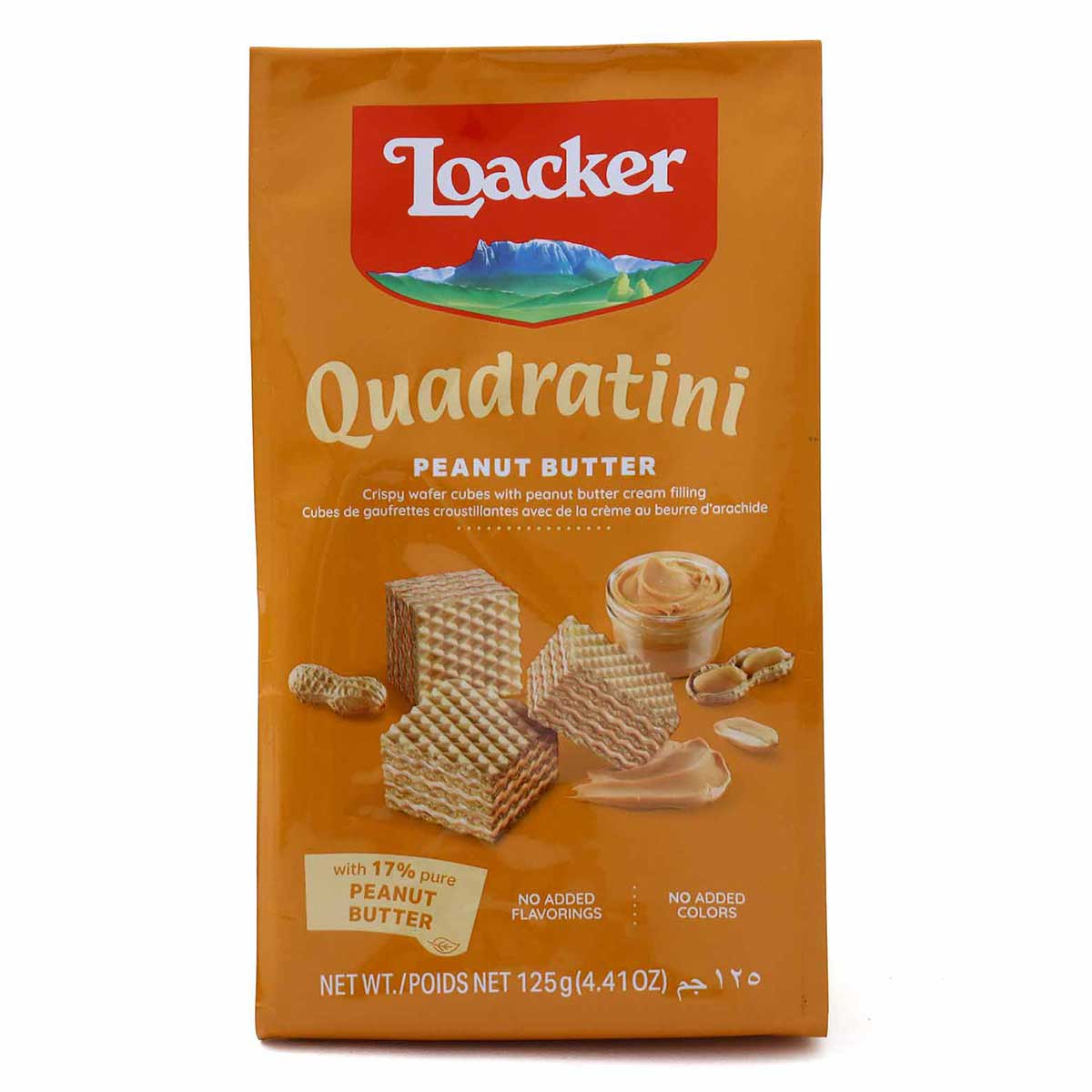 Loacker Quadratini Peanut Butter Wafer 125g