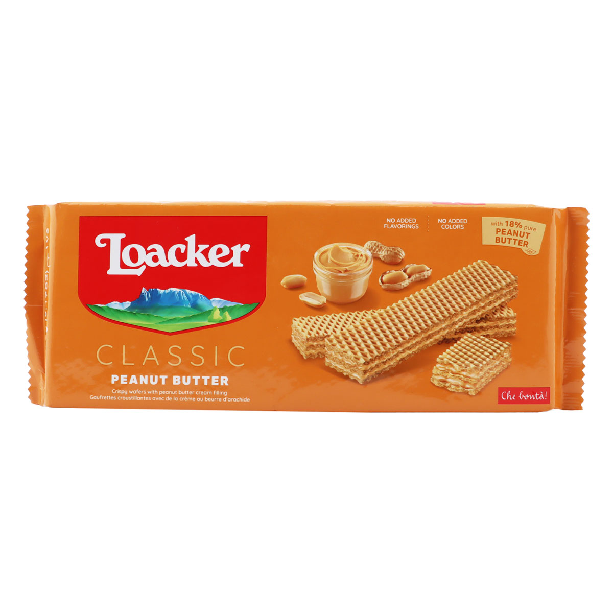 Loacker Classic Crispy Wafer with Peanut Butter Cream Filling 175g