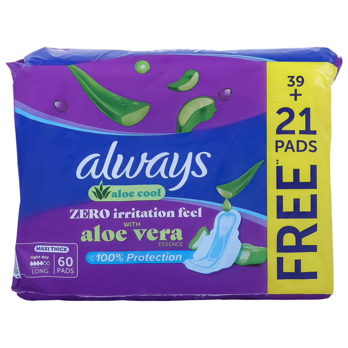 Always Aloevera Essence Maxi Thick Sanitary Pad 60 Pieces