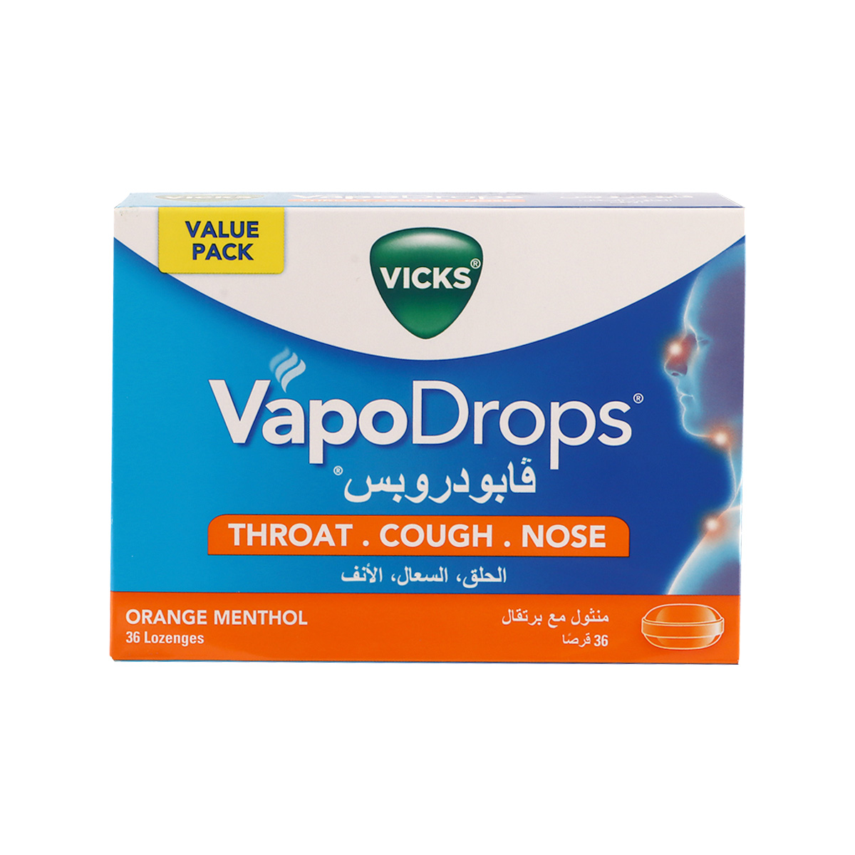 Vicks VapoDrops Orange Menthol 36 Lozenges