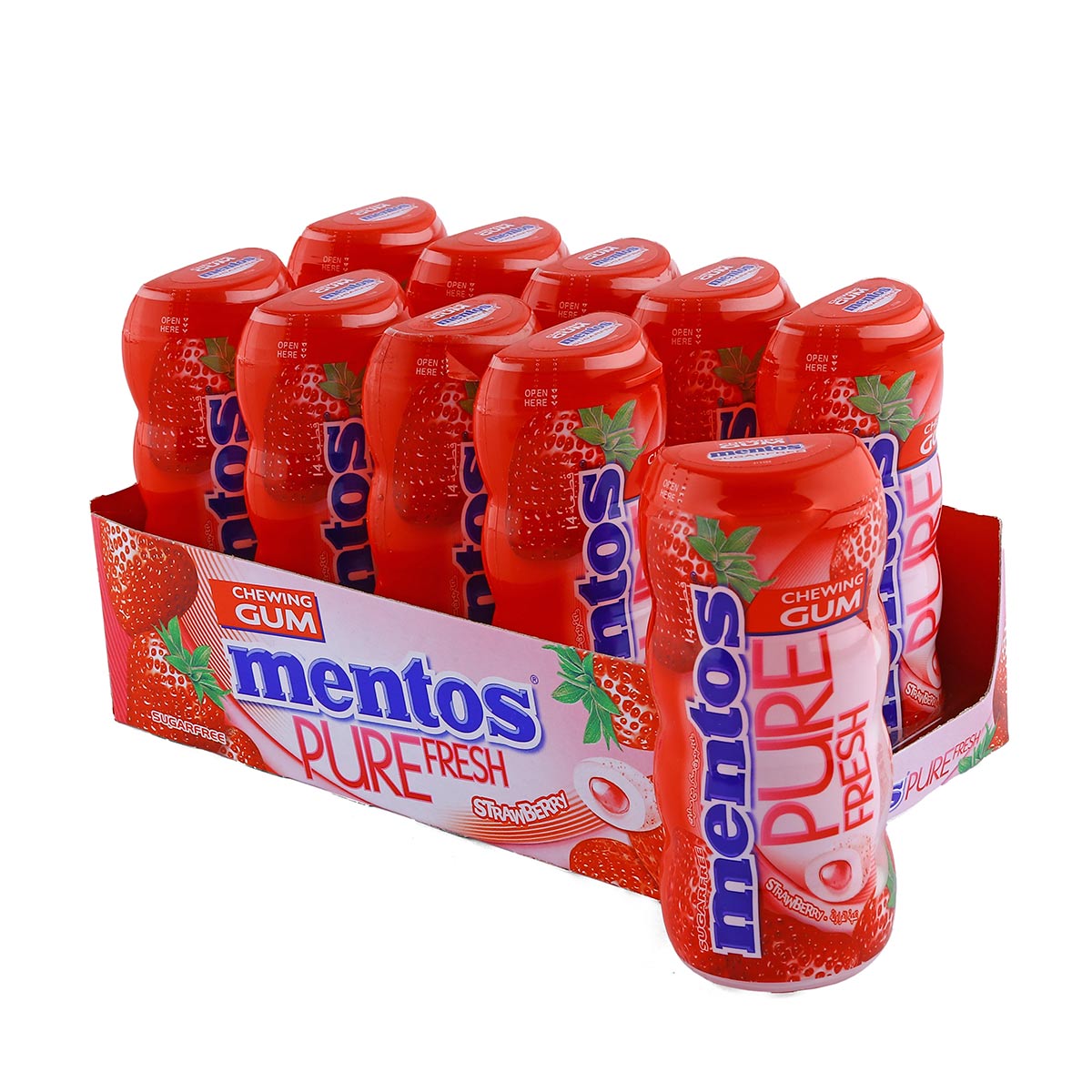 Mentos Pure Fresh Strawberry Chewing Gum 6X56g