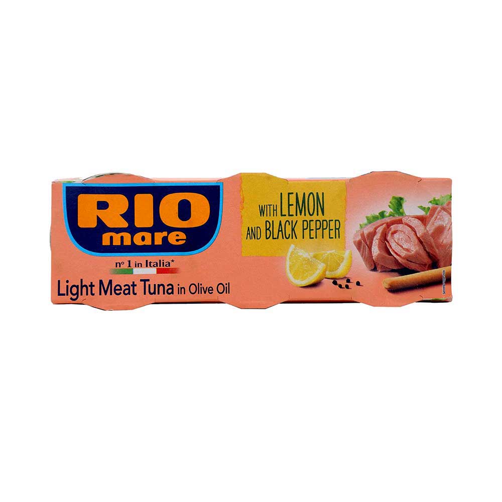 Rio Mare Light Meat Canned Tuna In Olive Oil With Lemon & Black Pepper 3x80g