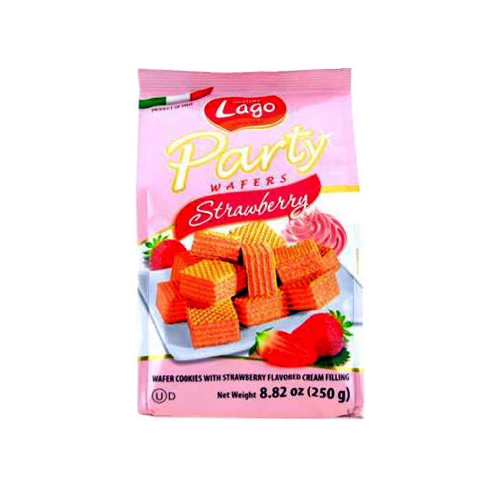 Lago Party Strawberry Wafers 250g