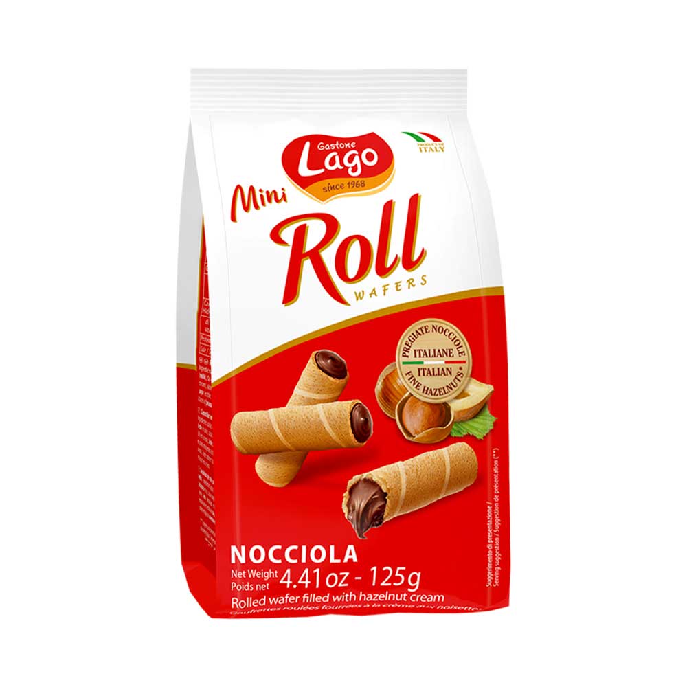 Lago Mini Rolled Wafer Filled With Hazelnut 125g