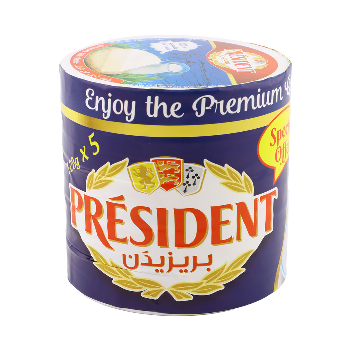 جبنة بريزيدنت 8 حصص 5 × 120 جم | ألبان - بيض وجبن | جبن | مثلثات جبن جبنة بريزيدنت 8 حصص 5 × 120 جم | ألبان - بيض وجبن | جبن | مثلثات جبن
