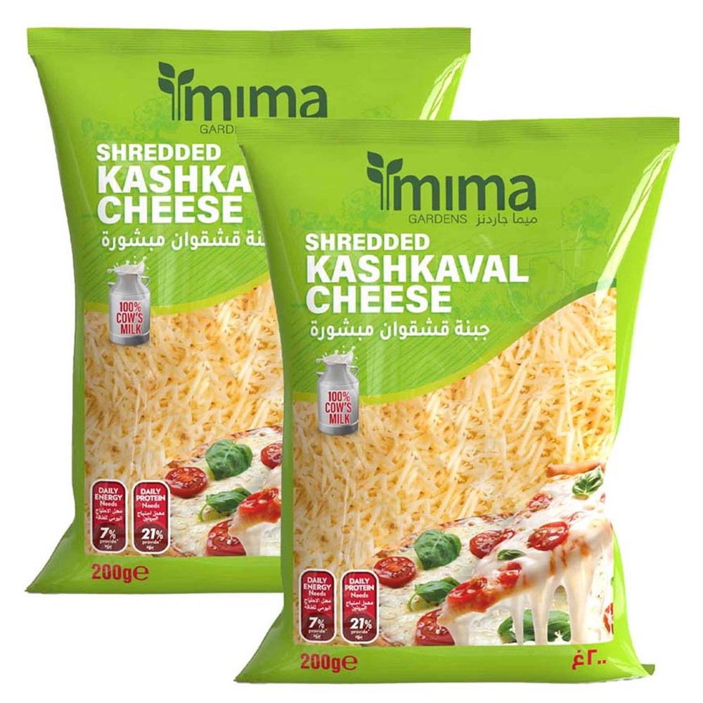 Mima Shredded kashkaval Cheese 200g 2pcs Assorted