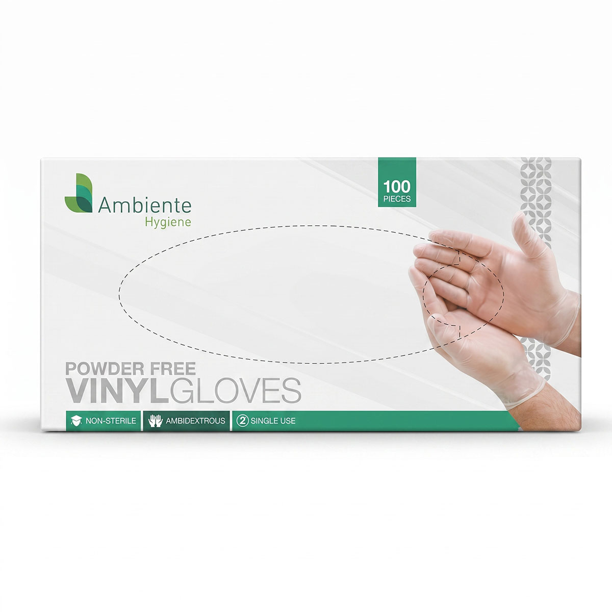 Ambient Hygiene Powder Free Vinyl Gloves 1 x 100 Pieces