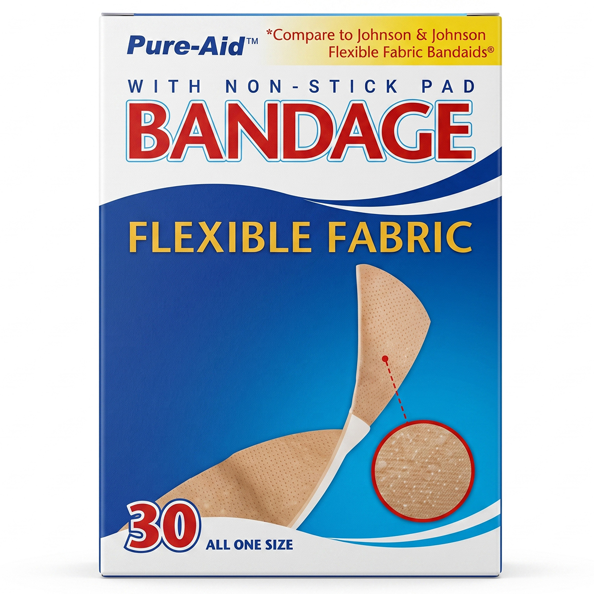 Pure-Aid Bandage Flexible Fabric 30 Strips