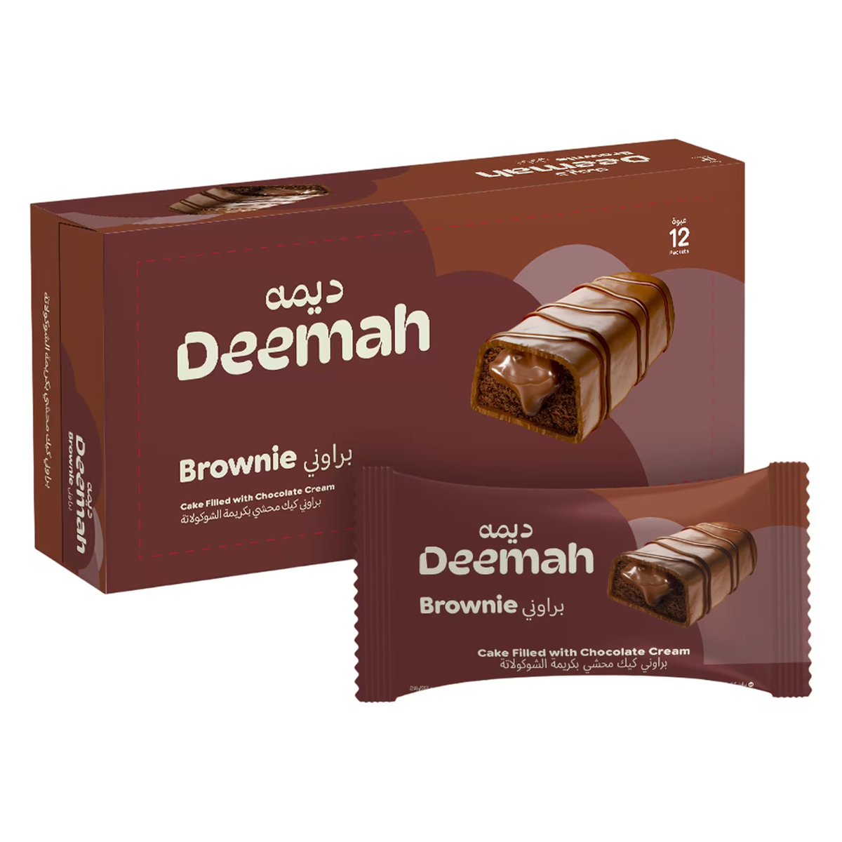 Deemah Brownie Cake Filled with Chocolate Cream 12x37g