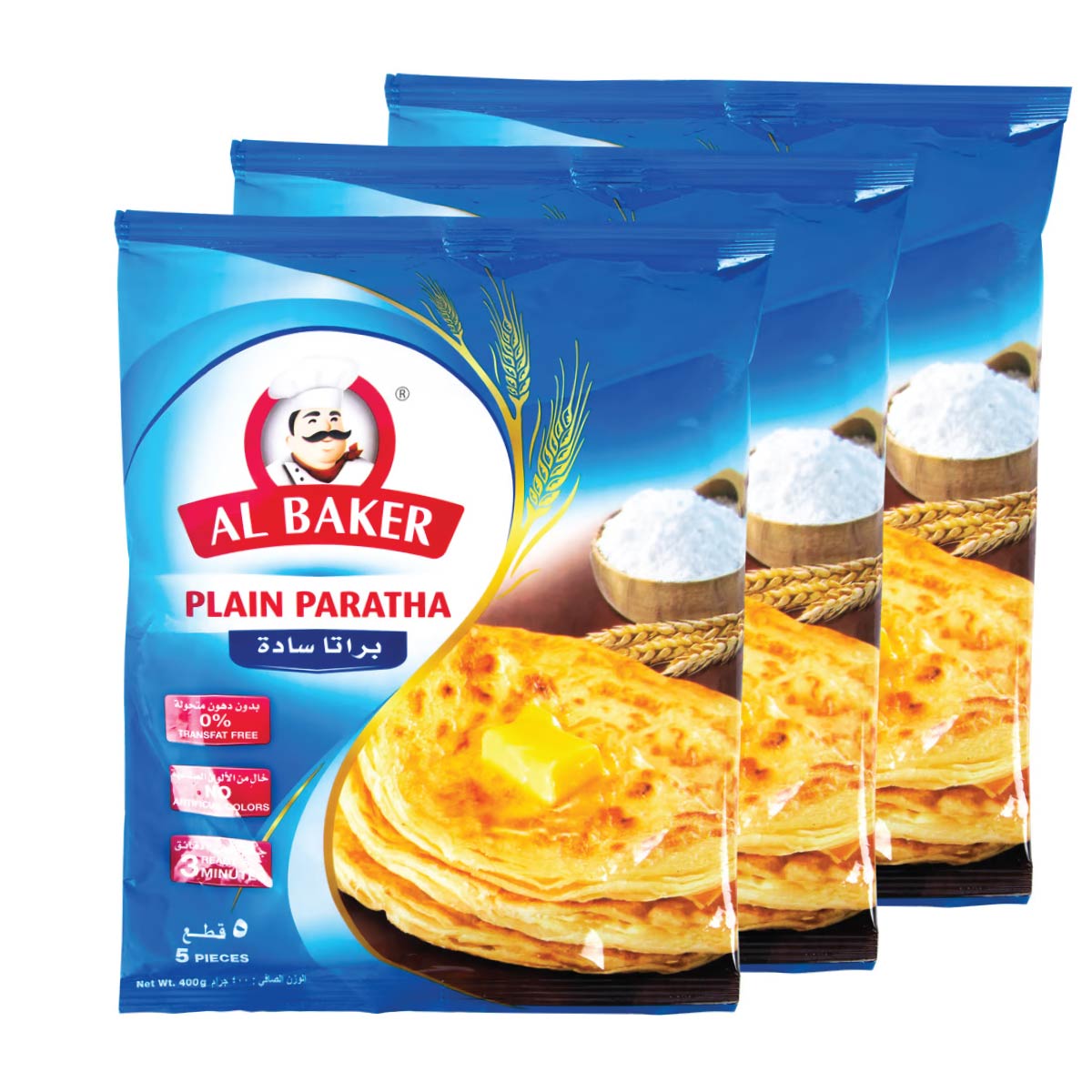 Al Baker Plain Paratha 3x400g