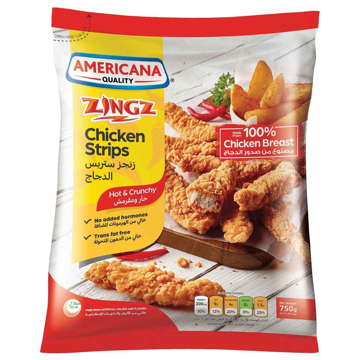Americana Zingz Hot & Crunchy Chicken Strips 750g