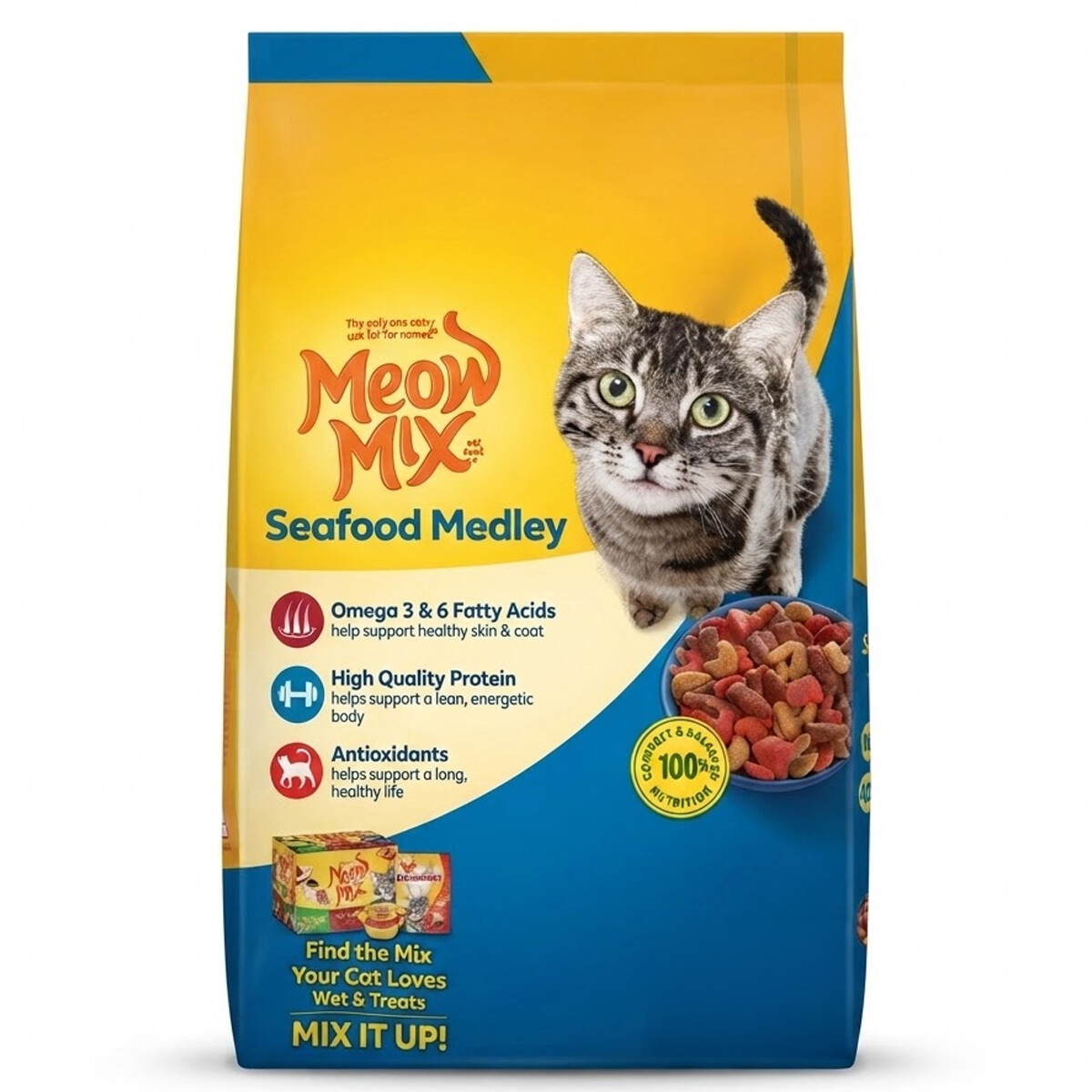 Meow Mix Seafood Medley Complete Cat Food 1.42Kg