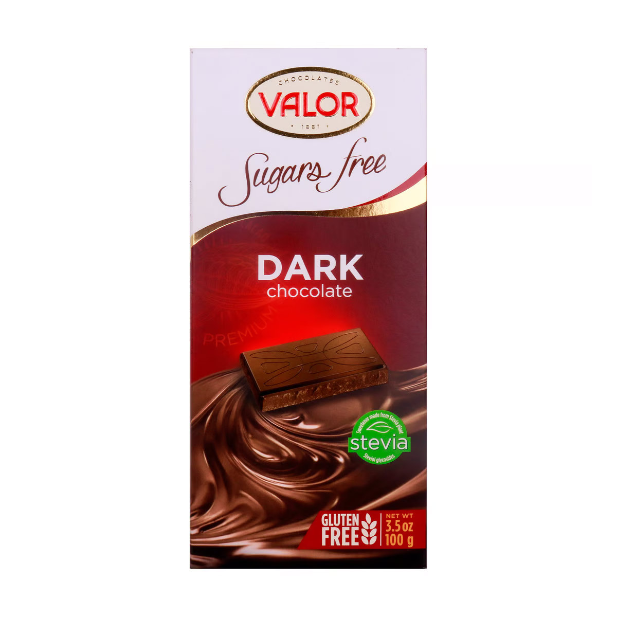 Valor Dark Chocolate Sugar Free 100g