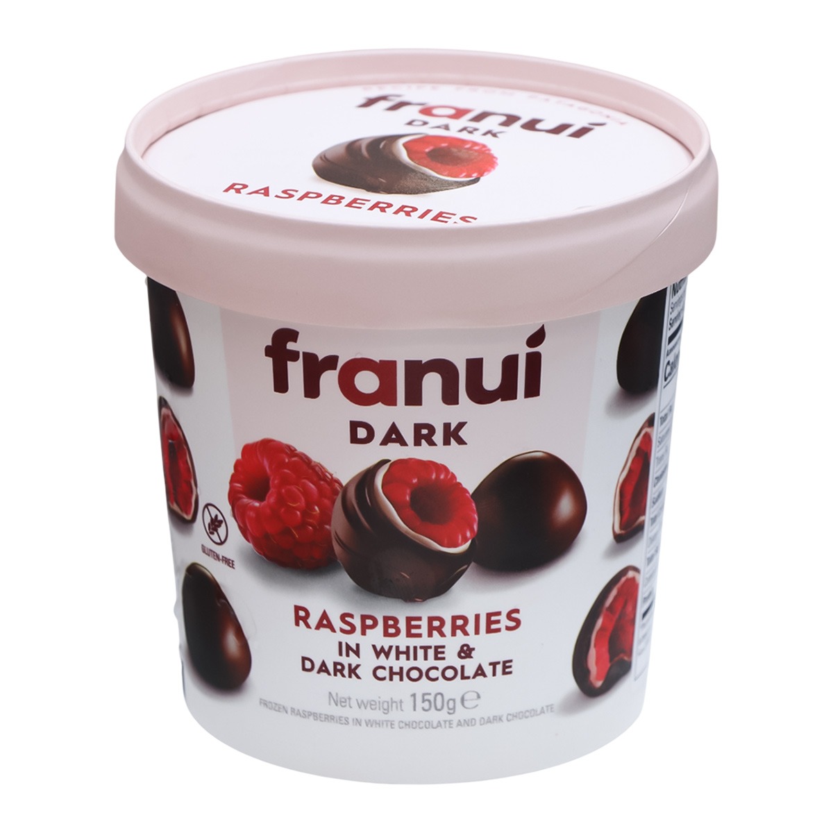Franui Raspberries in White & Dark Chocolate Ice Cream Tub 150g
