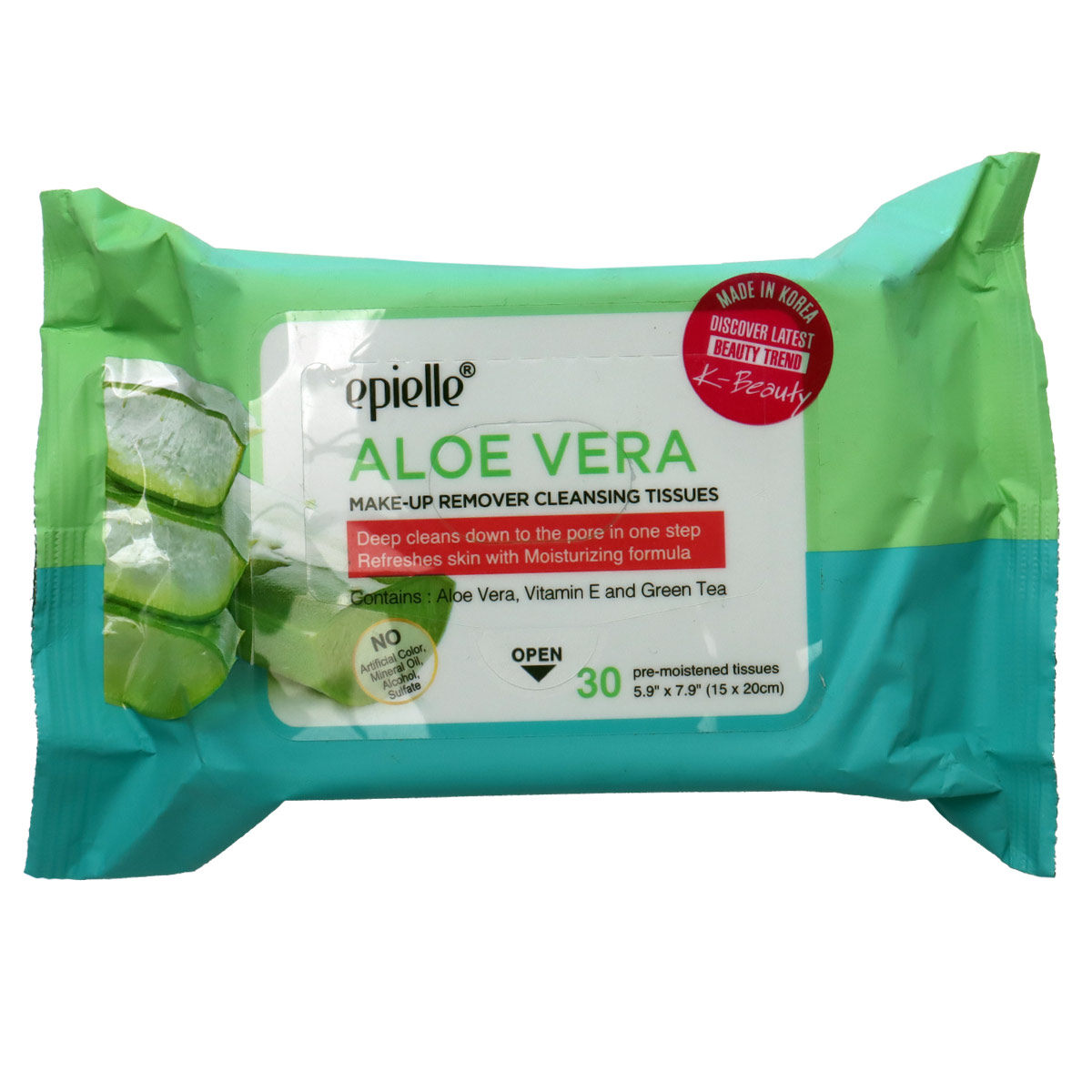 Epielle Aloe Vera Makeup Remover Cleansing Tissue 30 Pieces Pack