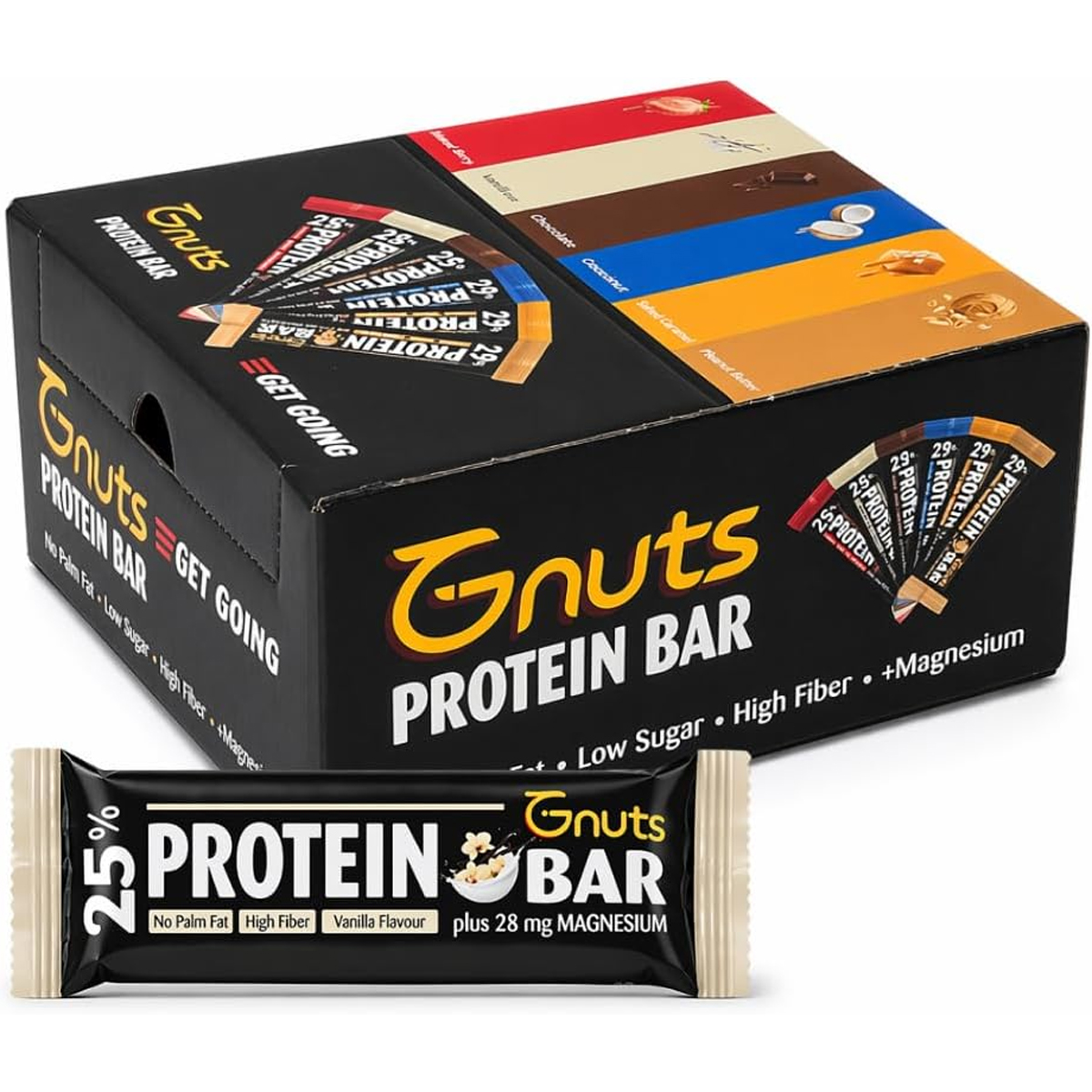 Gnuts Protein Bar Vanilla Flavour 12x50g