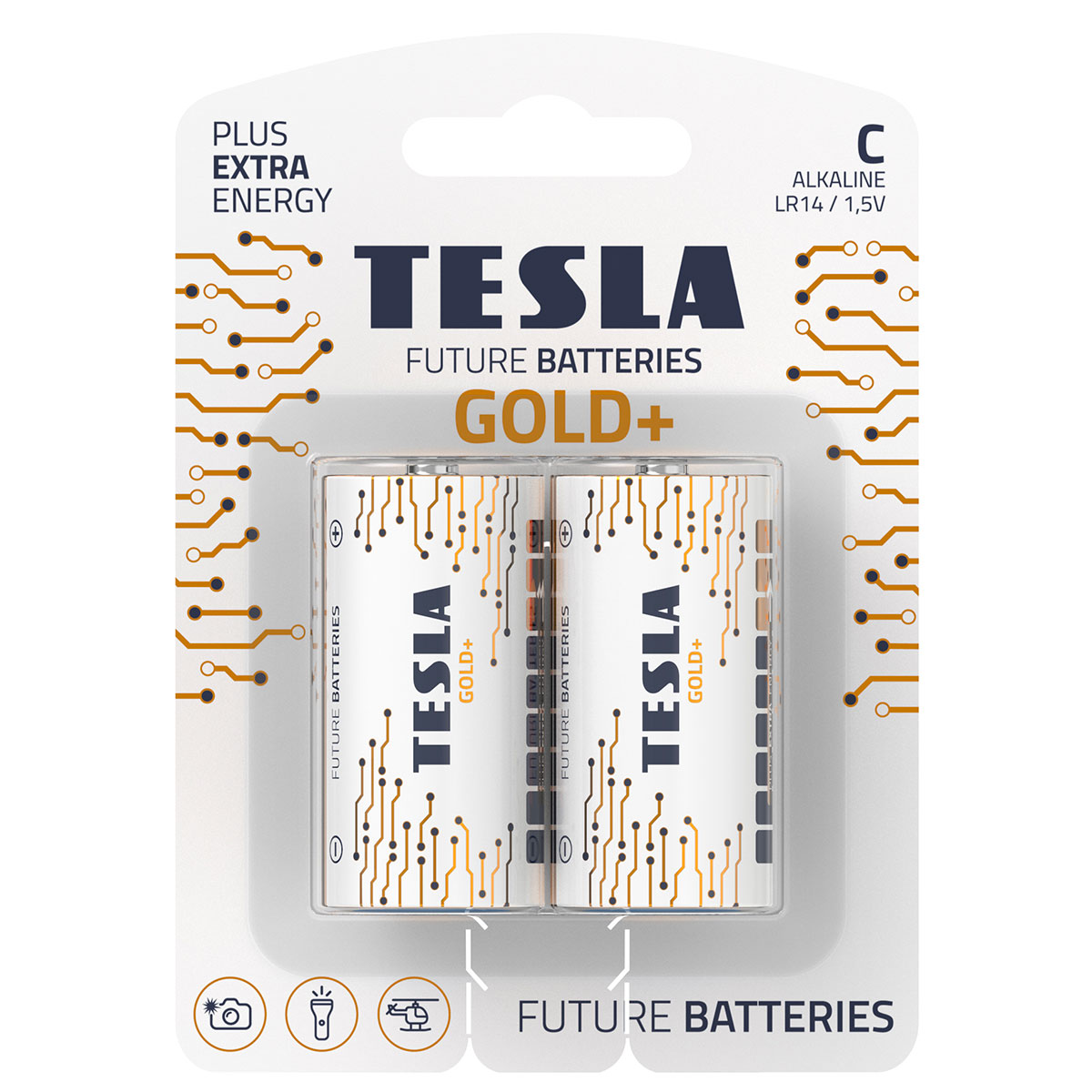 Tesla Alkaline C LR14 Batteries Gold 2 Pieces | بطاريات الطاقة | البطاريات والشواحن Tesla Alkaline C LR14 Batteries Gold 2 Pieces | بطاريات الطاقة | البطاريات والشواحن