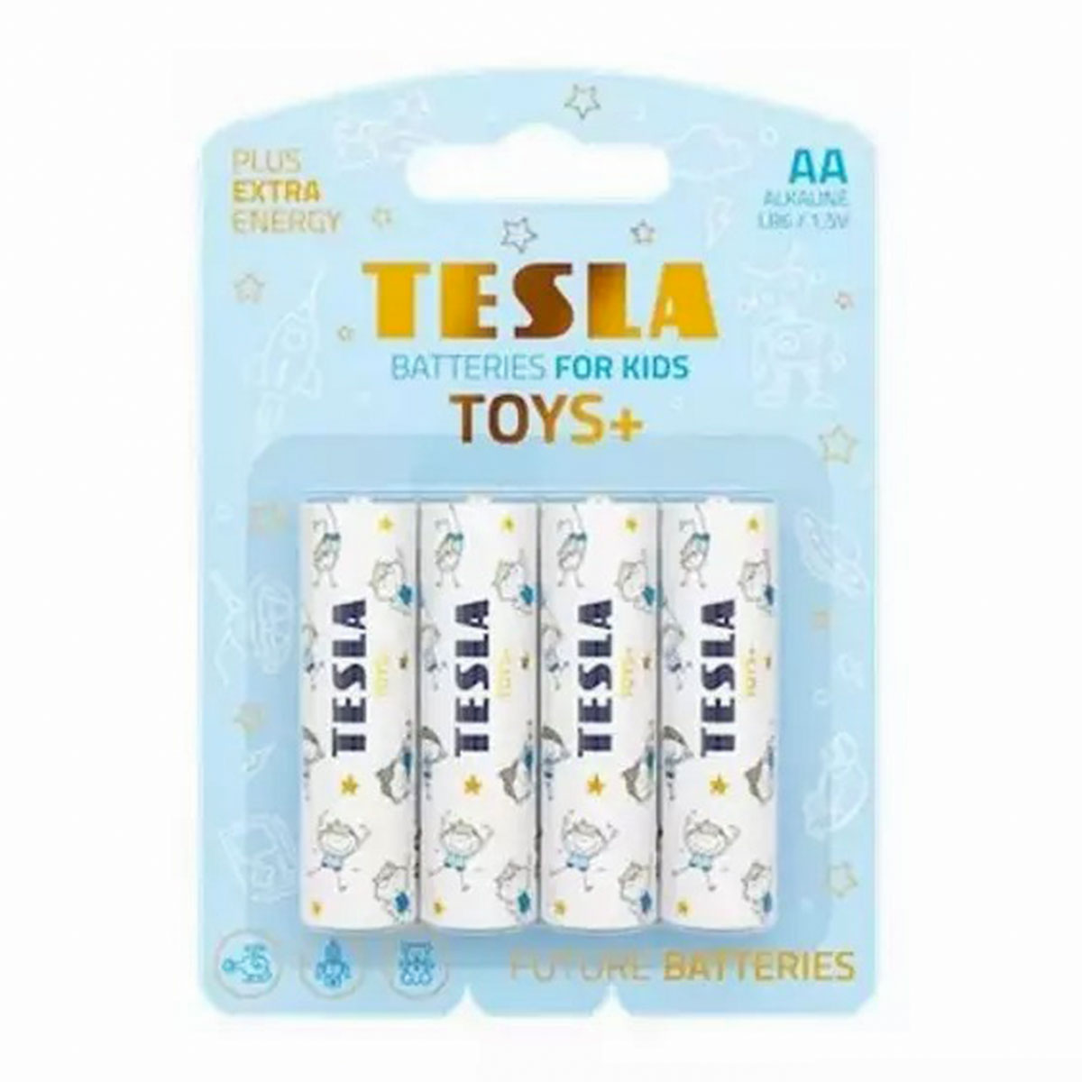 Tesla Alkaline LR06 Batteries Toys+ AA Size 1x4 Pieces