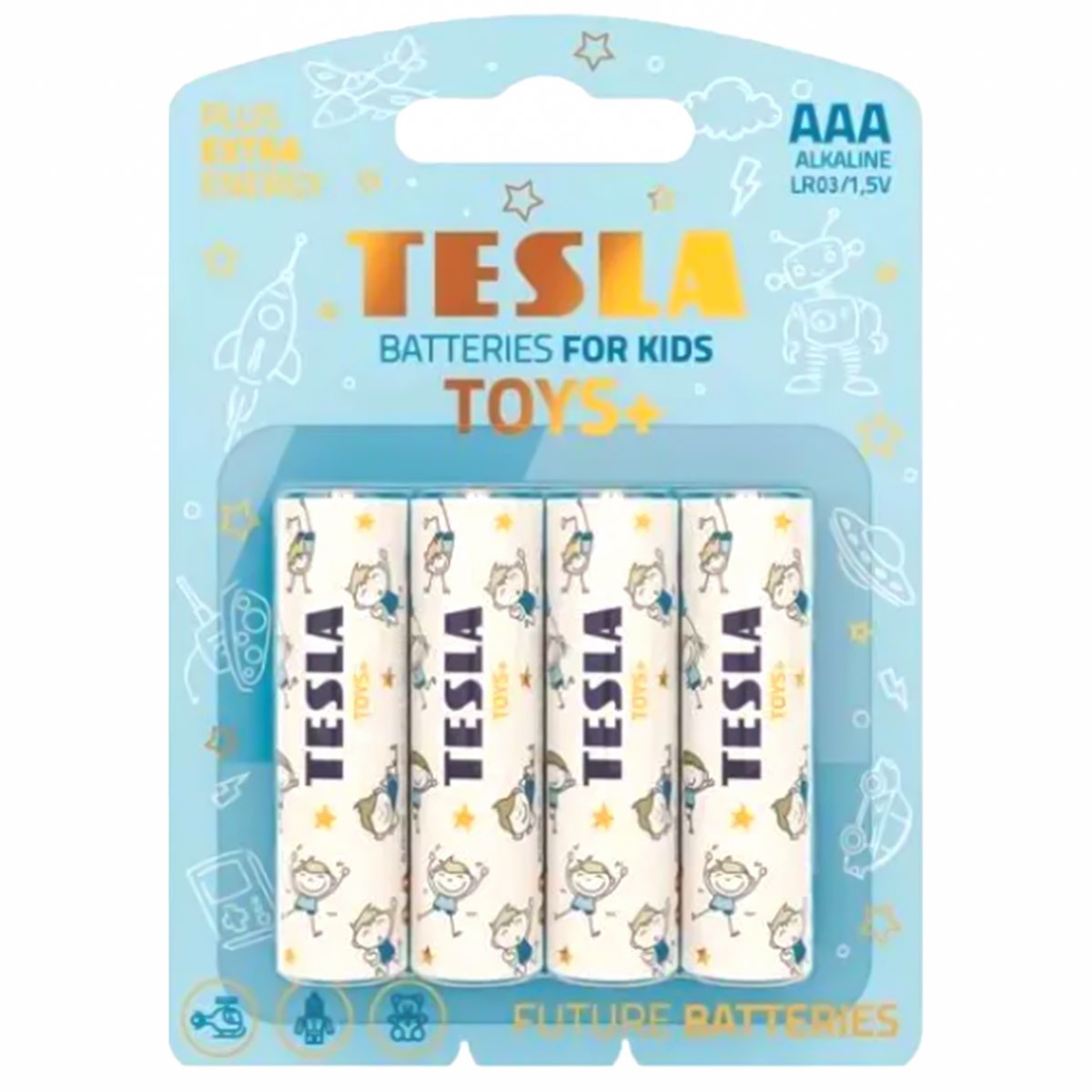 Tesla Alkaline LR06 Batteries Toys+ AAA Size 1x4 Pieces