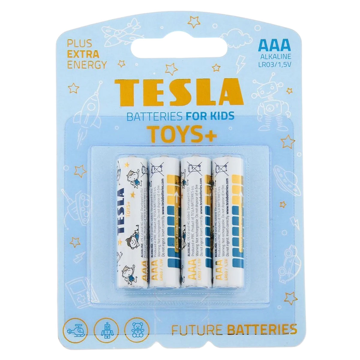 Tesla Alkaline LR03 Batteries Toys+ AAA Size 1x4 Pieces