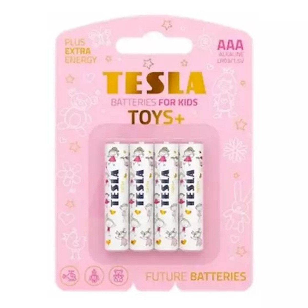 Tesla Alkaline LR03 Batteries Toys+ AAA Size 1x4 Pieces