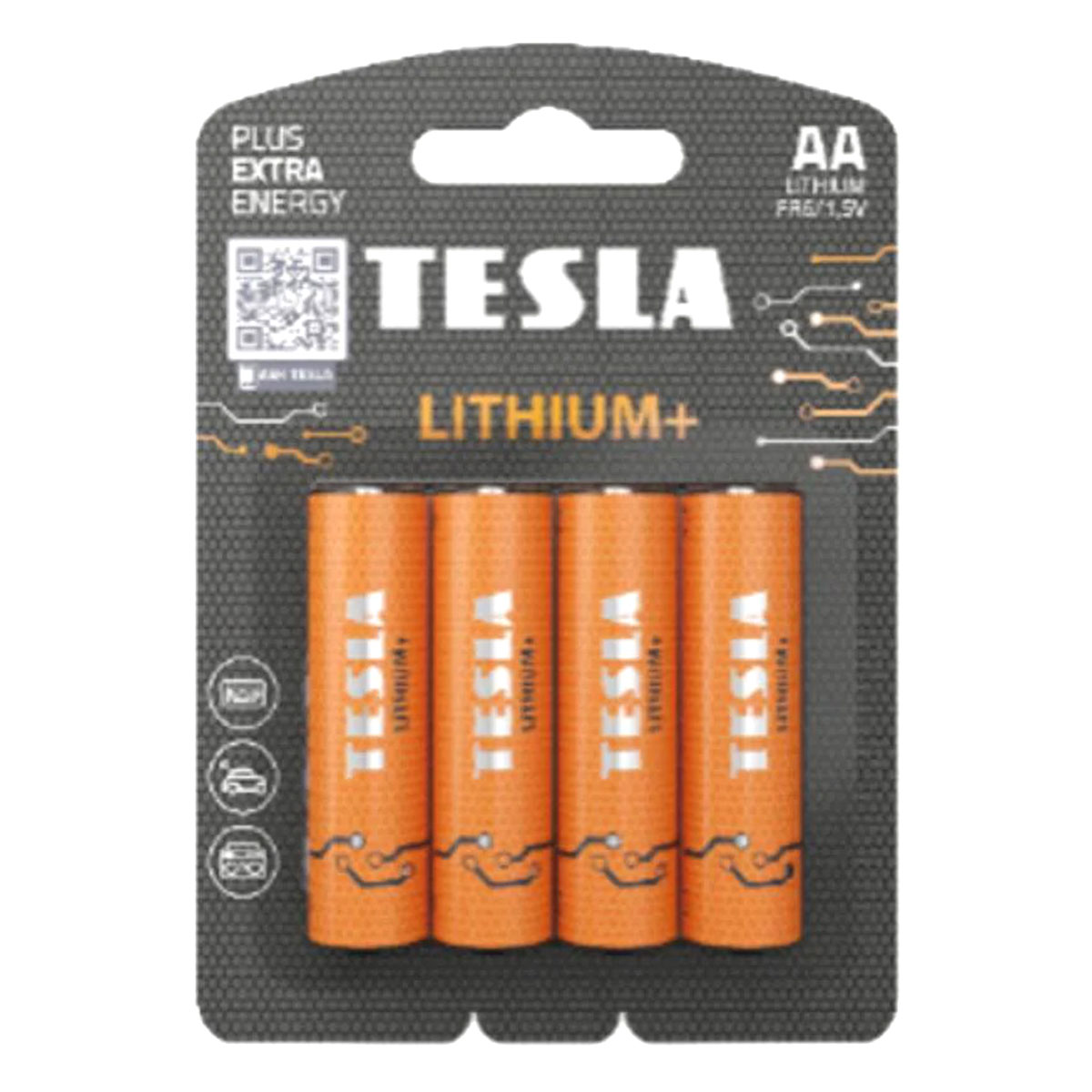 Tesla Lithium AA FR6 Batteries 4 Pieces