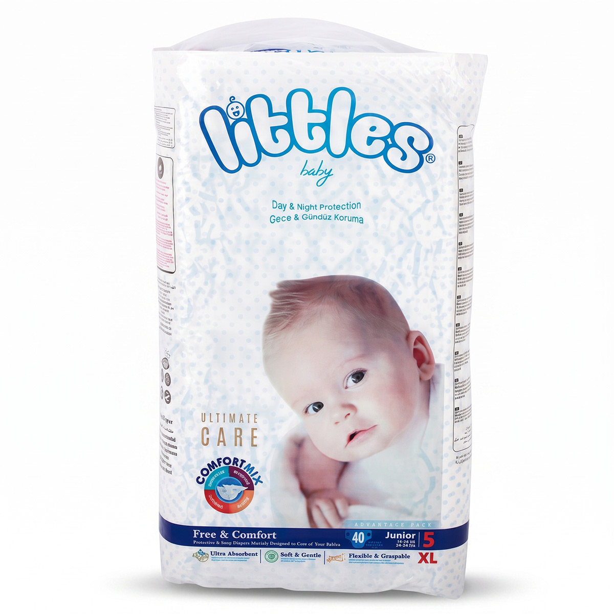 Littles Baby Diapers Junior 5 XL 40 Pack
