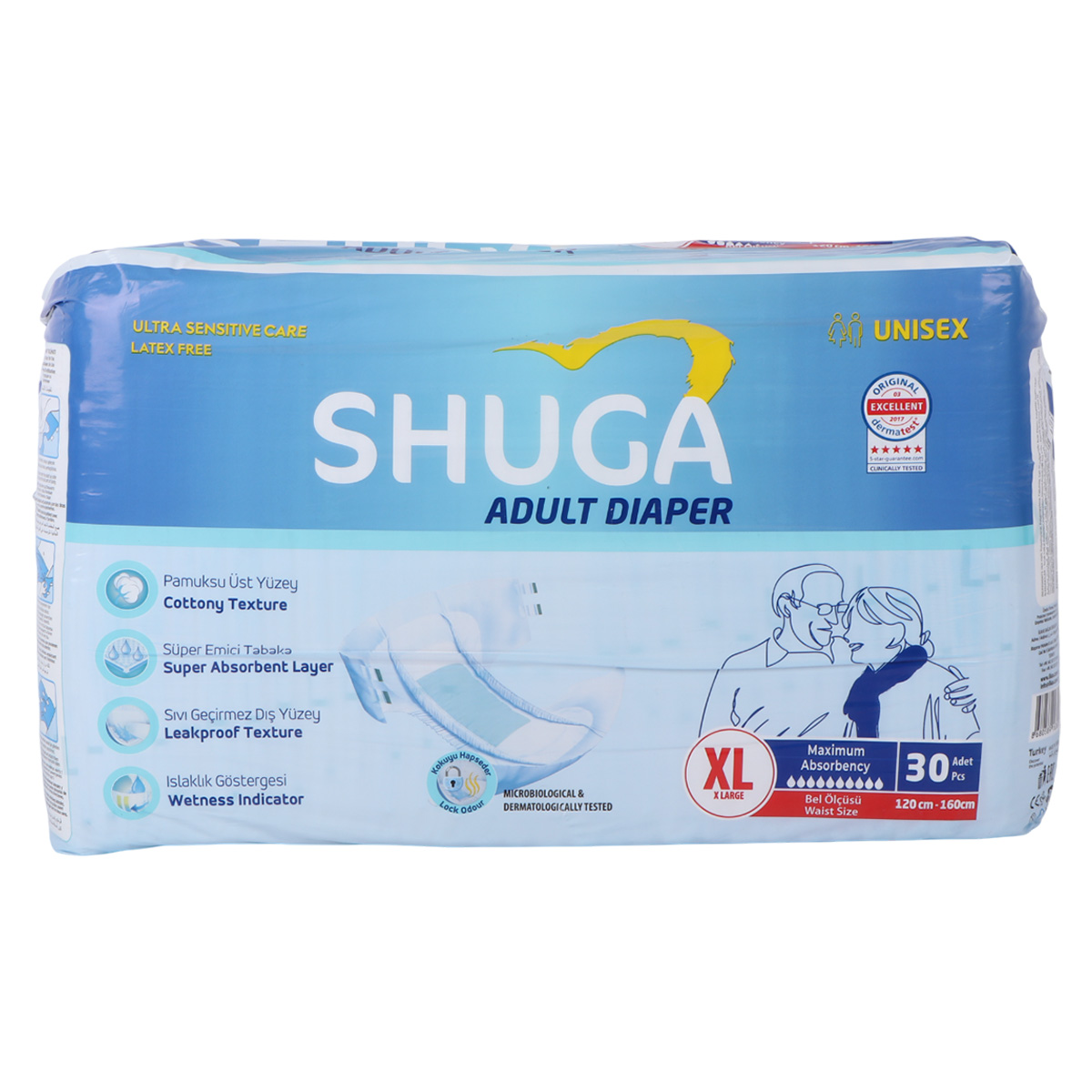 Shuga Adult Diaper X Large 30 Pieces 120cm To 160cm