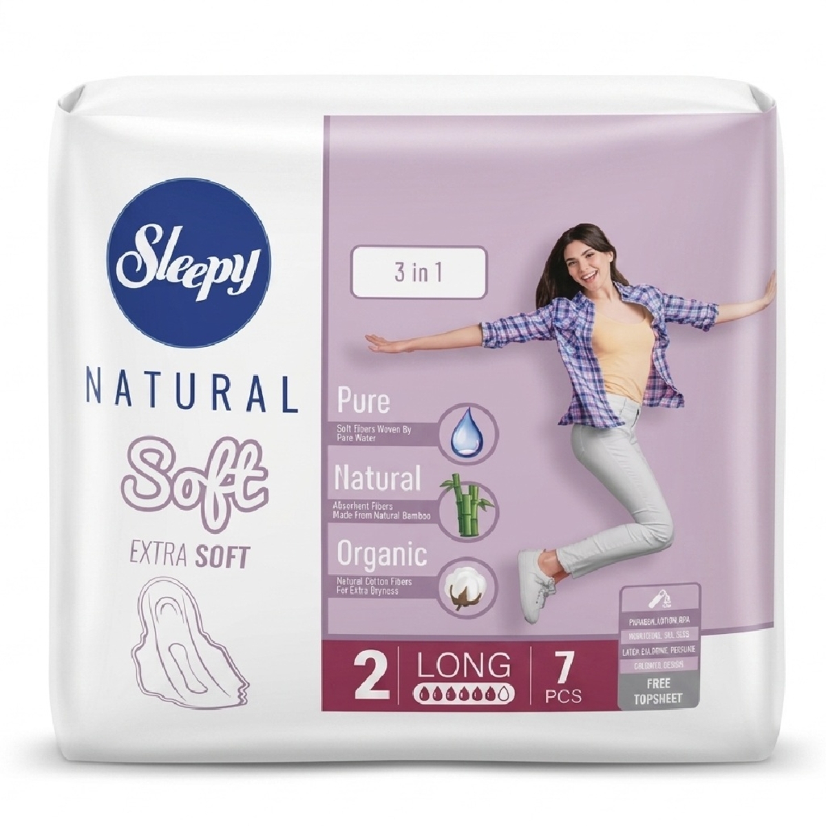 Sleepy Natural Soft Extra Sanitary Pads 7 Pieces