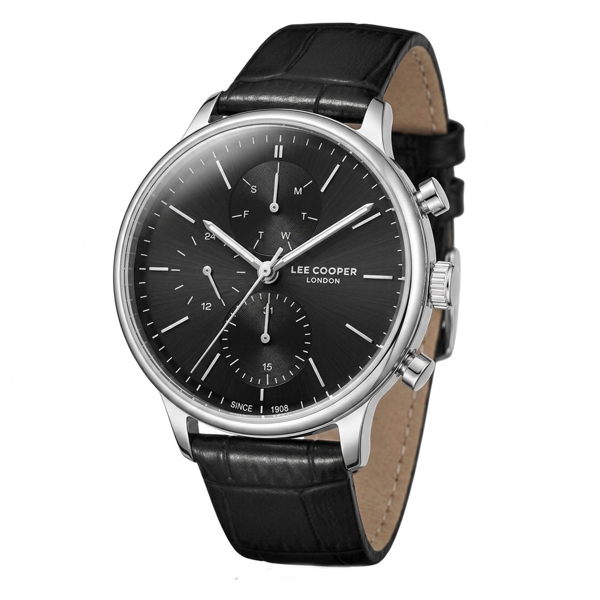 Lee Cooper Watch For Men In Black & Silver Color LC08333.351