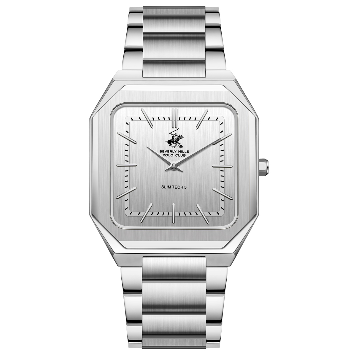 Beverly Hills Polo Club Slim Tech 5 Watch In Silver Color For Men BP3864X.330