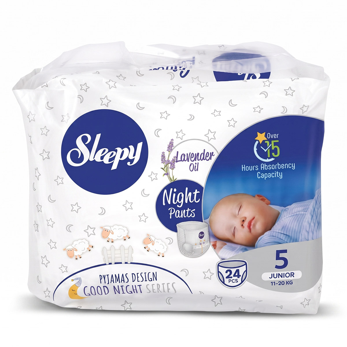 Sleepy Night Pants Lavender Oil 5 Junior 24 Pieces