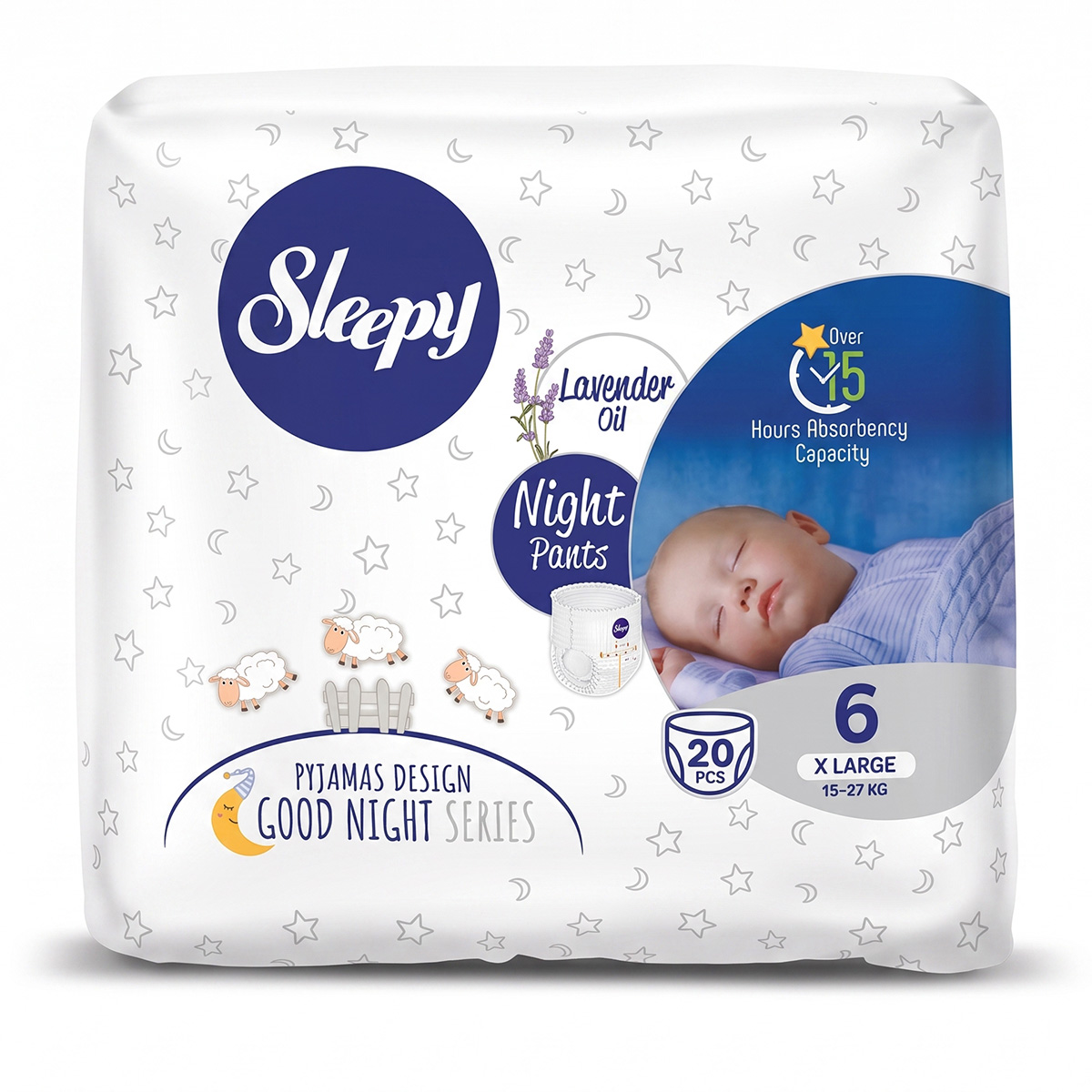 Sleepy Night Pants 6 X Large 20 Pieces