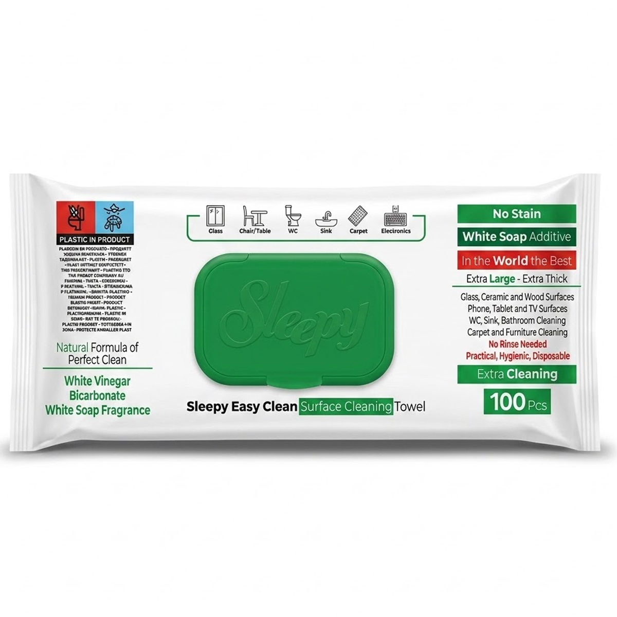 Sleepy Easy Clean Surface Cleaning Towel 1 x 100 Pieces
