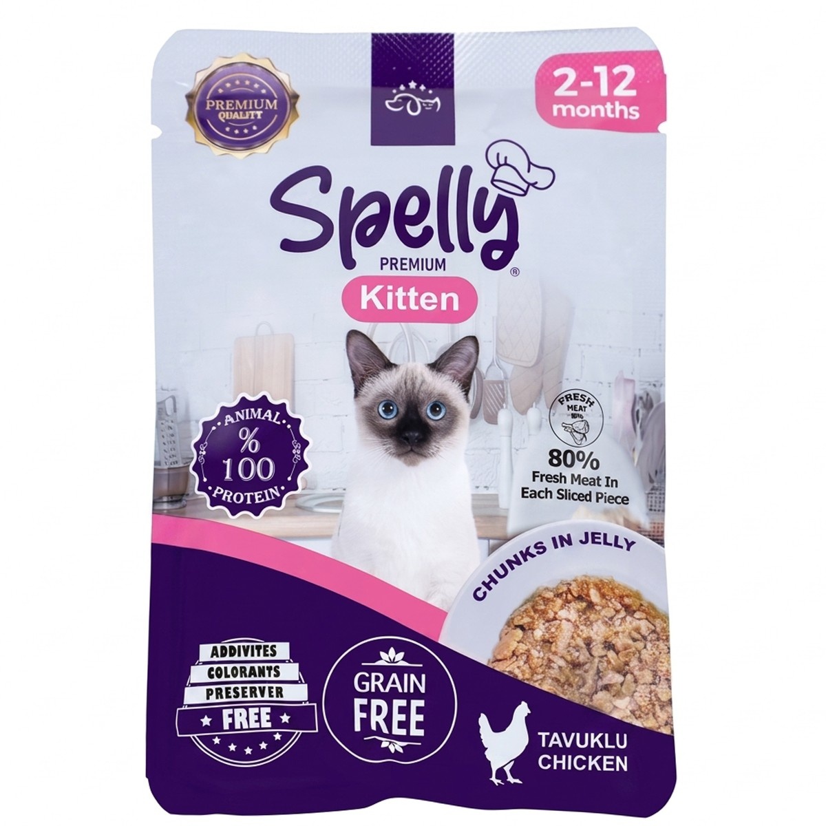 Spelly Premium Wet Food for Kittens with Chicken 85g