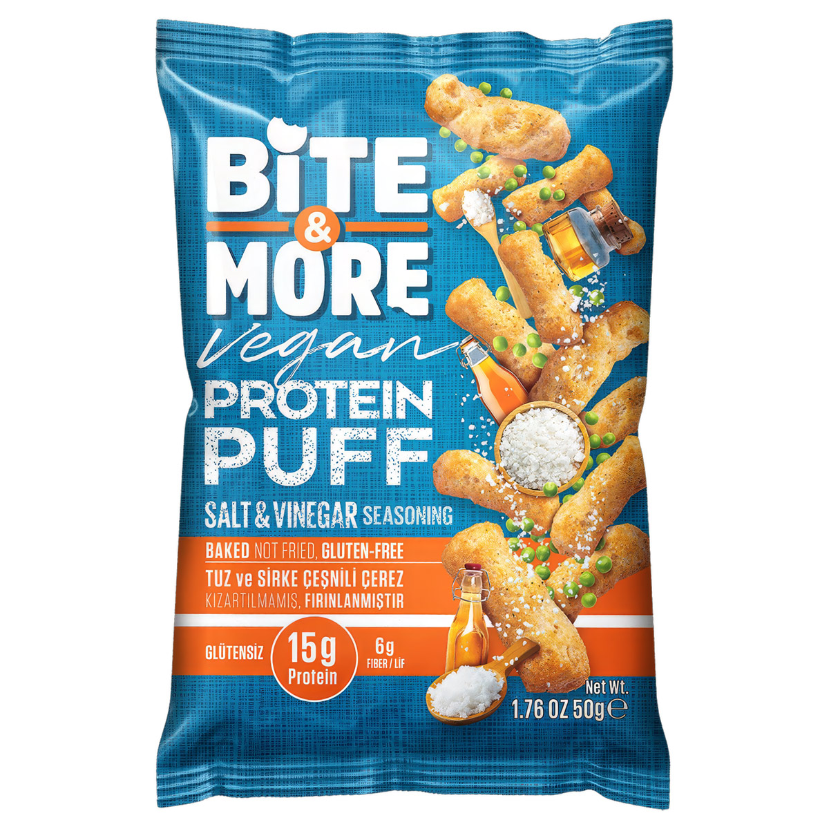 Bites & More Protein Puff Salt And Vinegar 50g