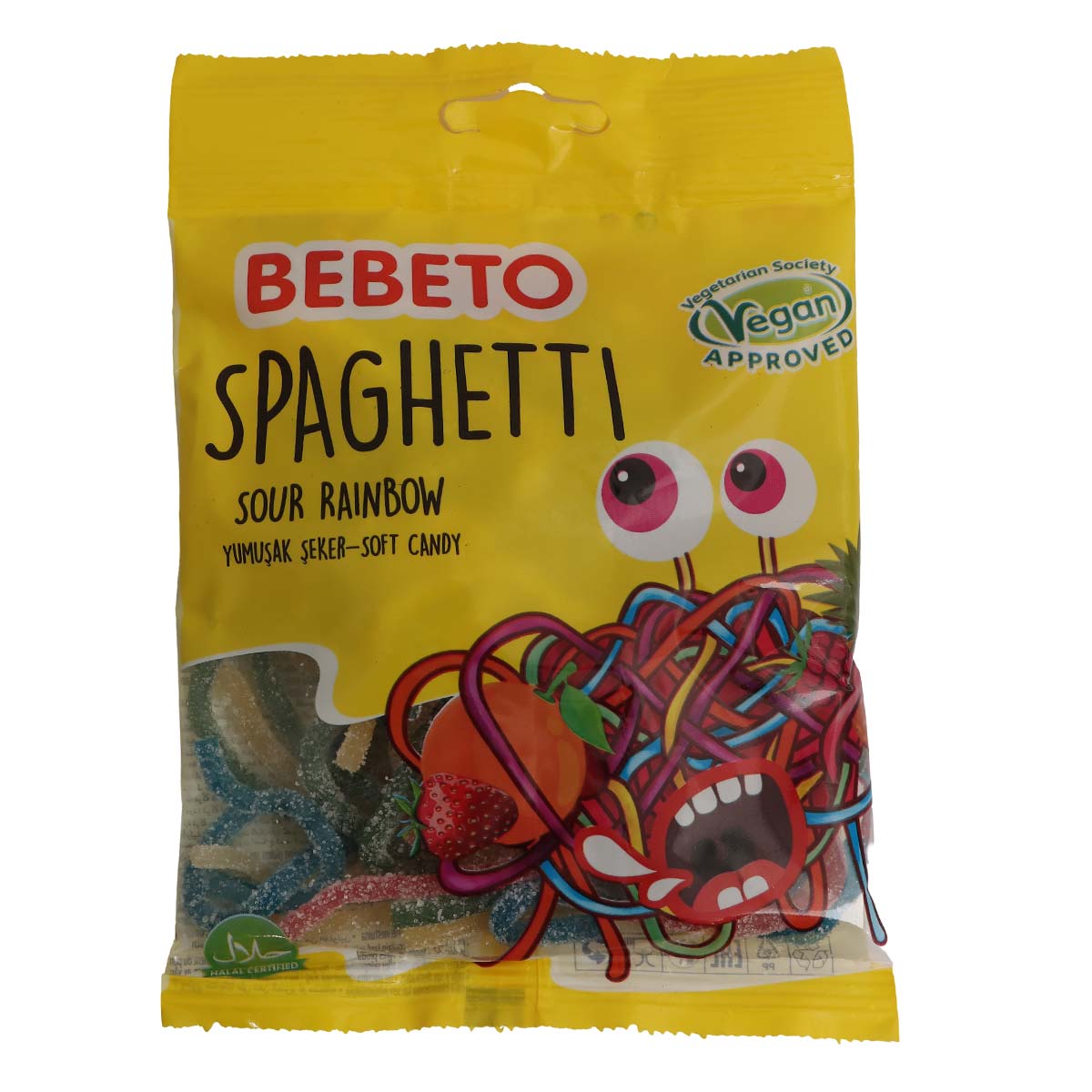 Bebeto Spaghetti Sour Rainbow Vegan 80g
