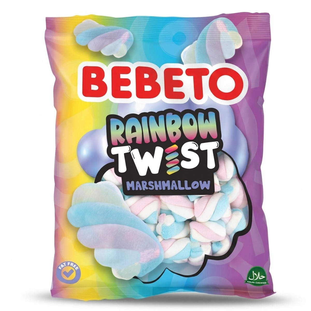 Bebeto Rainbow Twist Marshmallow 250g