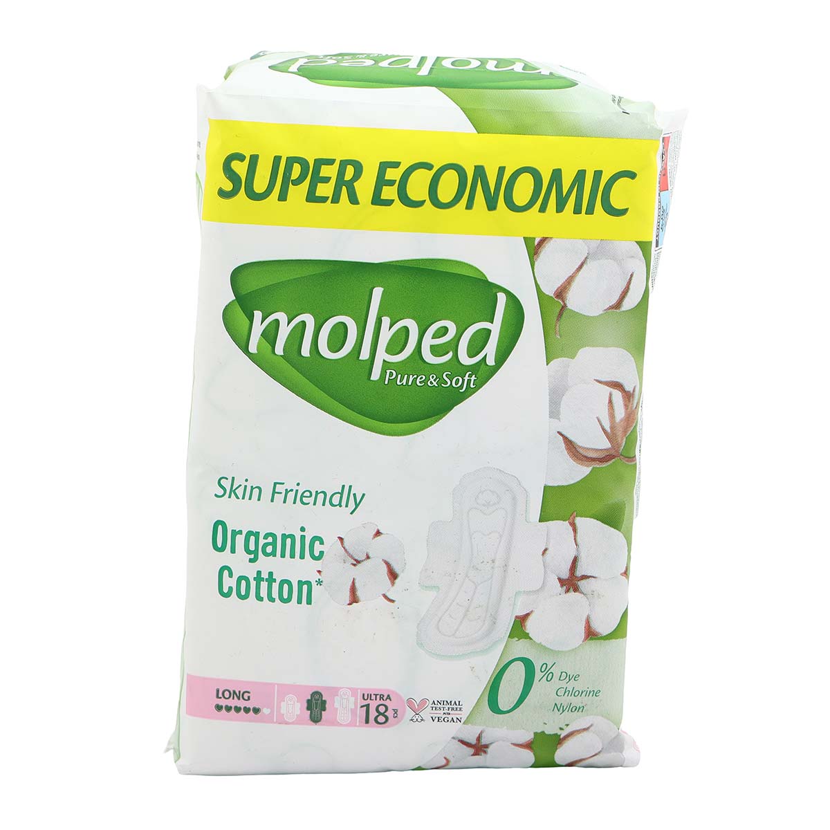 Molped Pure & Soft Long Pad 18 Pieces Pack