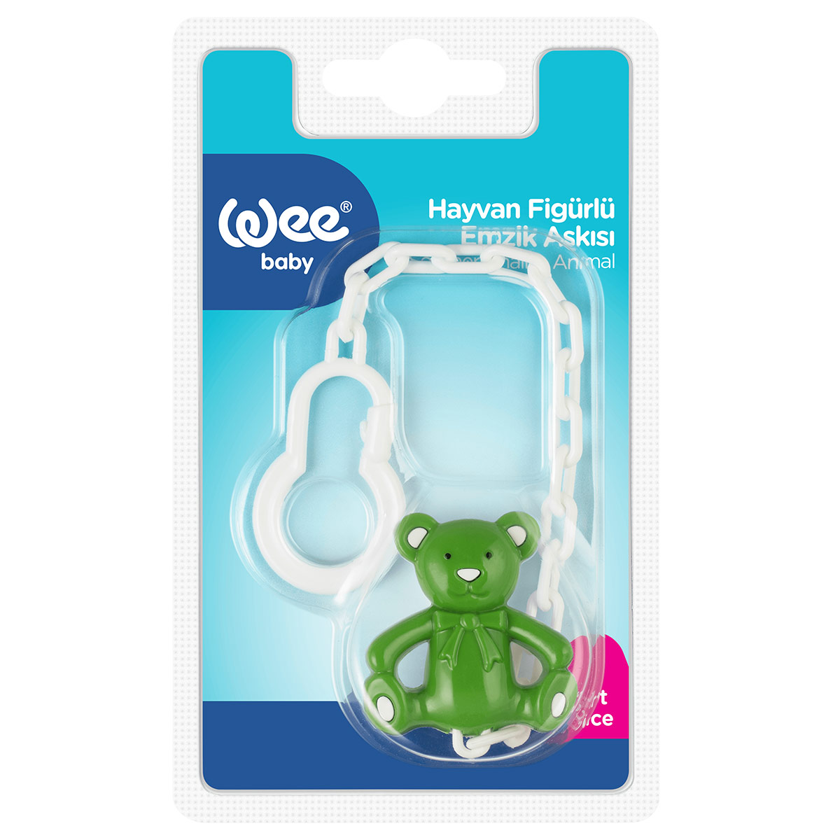 Wee Baby Soother Chain Animal Asstd