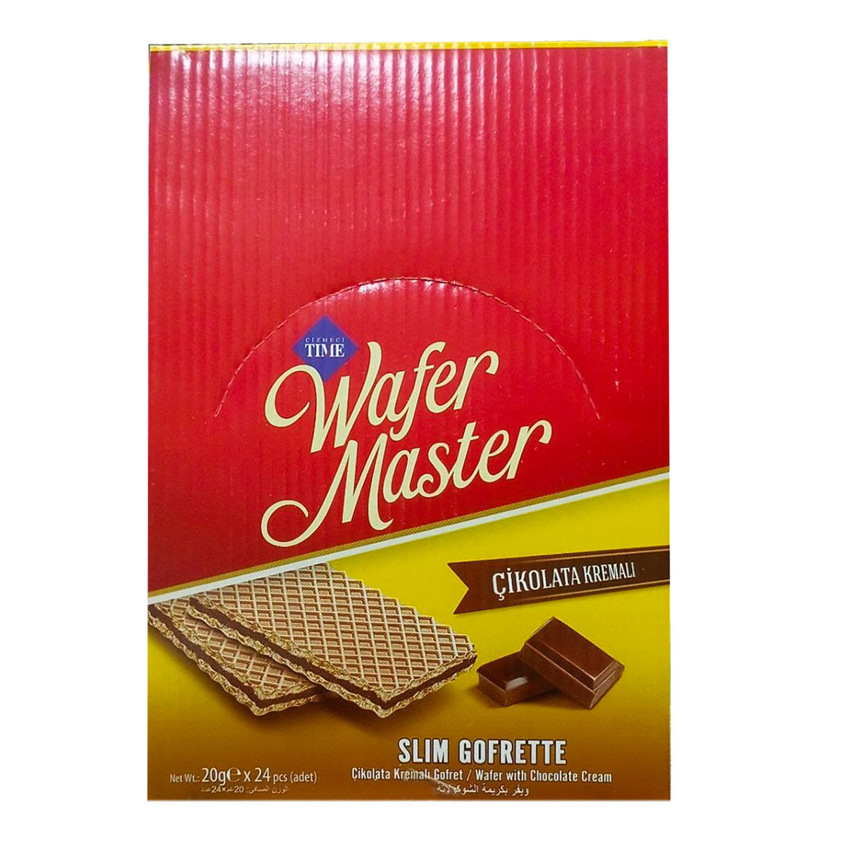 Cizmeci Time Slim Gofrette Wafer Master Wafers with Chocolate Cream 24X20g