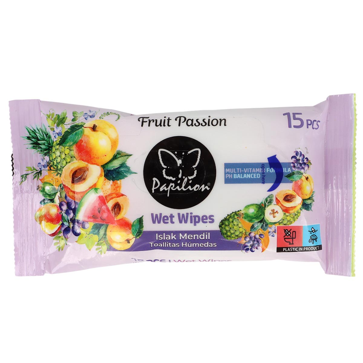 Papilion Wet Wipes Fruit Passion 15 Pieces