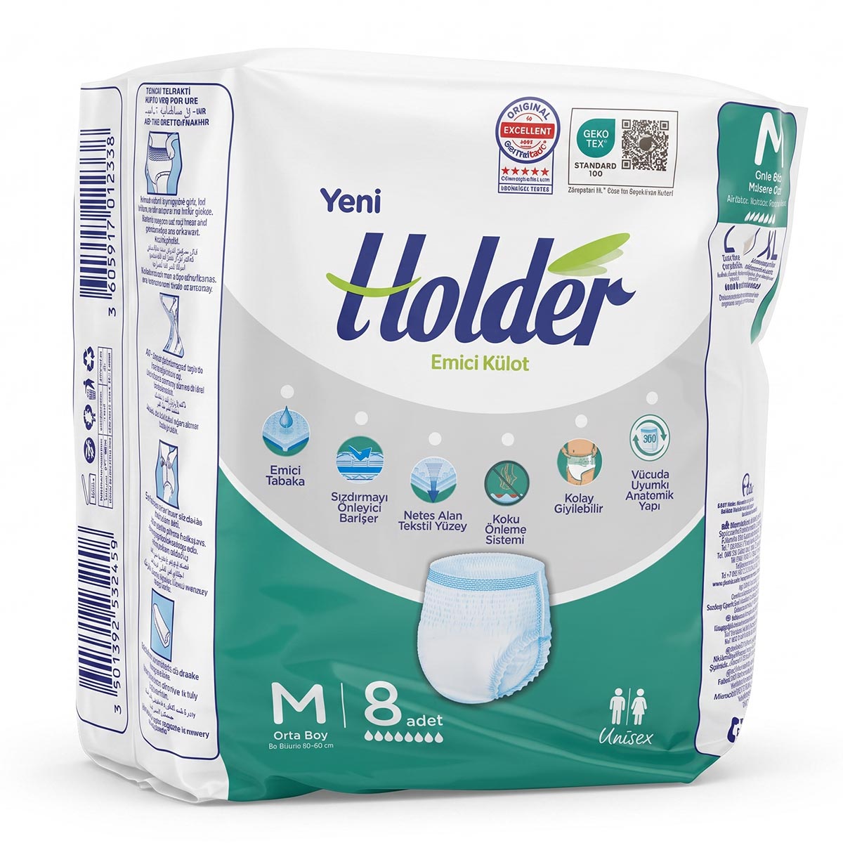 Yeni Holder Emici Külot Medium Diapers 8 Sheets