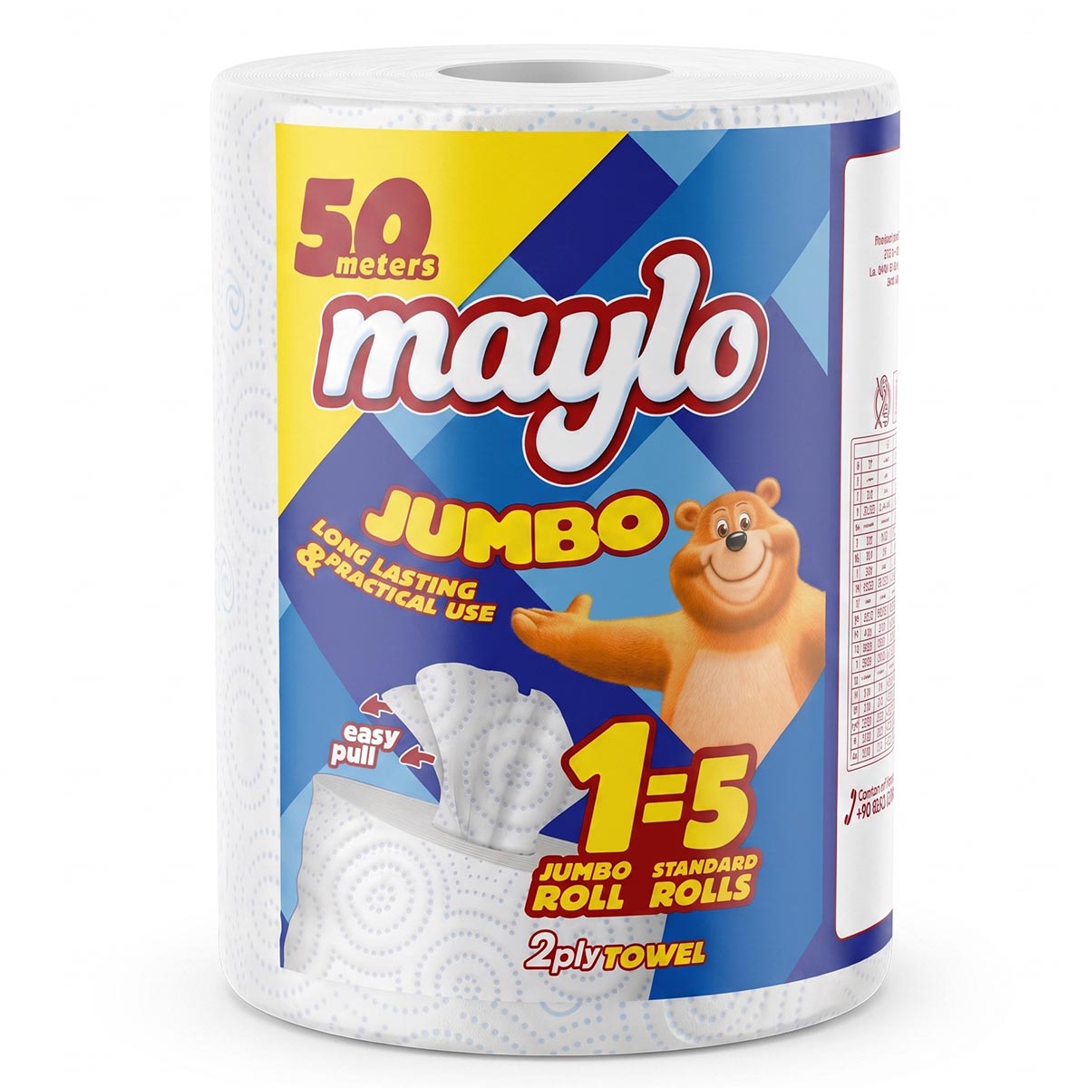 Maylo Jumbo Roll Towel 2Ply 50 Meter