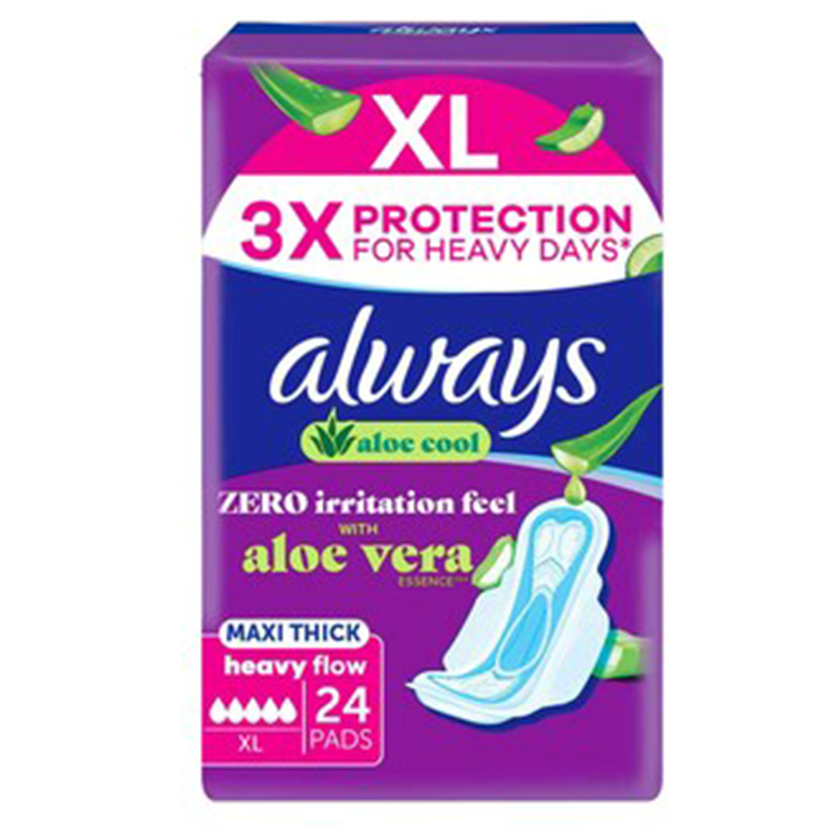 Always Aloe Cool Maxi Thick Pads 24 Pads